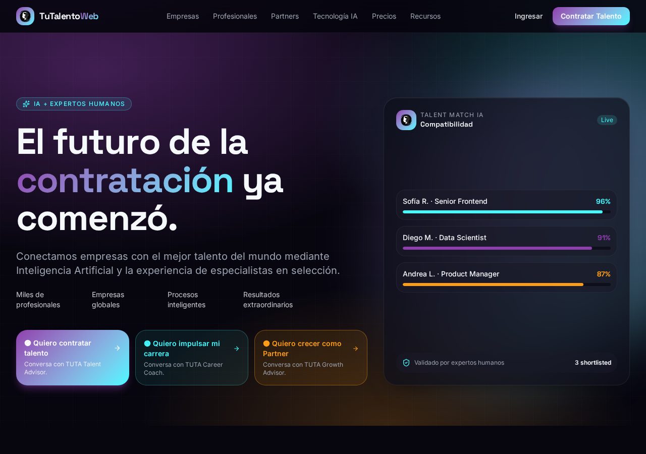 Captura de TuTalentoWeb